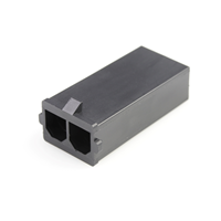 2 Position Blade Type Power Housing Connector Plug Black 0.295" (7.50mm)