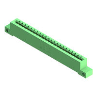 22 Position Female Connector Non Specified - Single Edge Gold 0.156" (3.96mm) Green