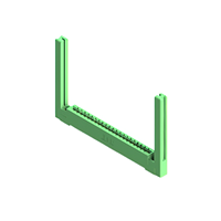 21 Position Female Connector Non Specified - Single Edge Gold 0.156" (3.96mm) Green