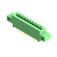 18 Position Female Connector Non Specified - Dual Edge Gold 0.156" (3.96mm) Green