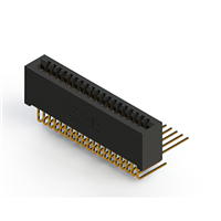 38 Position Female Connector Non Specified - Dual Edge Gold 0.100" (2.54mm) Black