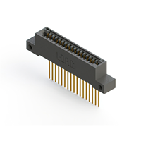 17 Position Female Connector Non Specified - Single Edge Gold 0.100" (2.54mm) Black