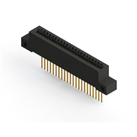 22 Position Female Connector Non Specified - Single Edge Gold 0.100" (2.54mm) Black