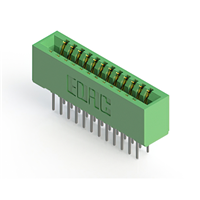 24 位置 母头 连接器 非指定 - 双边 镀金 0.100"（2.54mm） 绿色