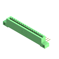 17 Position Female Connector Non Specified - Single Edge Gold 0.156" (3.96mm) Green