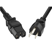 8.00' (2.44m) Power Cord Black NEMA 5-15P To IEC 320-C15 SJT