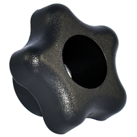 5 Arm Knob 3/8" Shaft with No Indicator Polypropylene Black