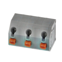 3 Position Wire to Board Terminal Block 45° (135°) Angle with Board 0.300" (7.62mm) Through Hole, Kinked Pin