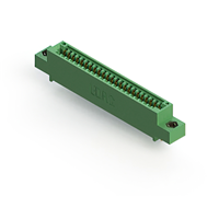 23 Position Female Connector Non Specified - Single Edge Gold 0.100" (2.54mm) Green