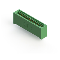 15 Position Female Connector Non Specified - Single Edge Gold 0.100" (2.54mm) Green