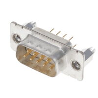 9 Position D-Sub Plug, Male Pins Connector
