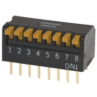 Dip Switch SPST 7 Position Through Hole, Right Angle Piano Actuator 25mA 24VDC