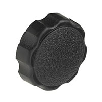 Fluted Knob 5/16"-18 Shaft with Dot on Top Plastic Black