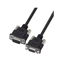 D-Sub Cable Assembly DB9 Black 15.00' (4.57m) Receptacle, Female Sockets to Plug, Male Pins Shielded