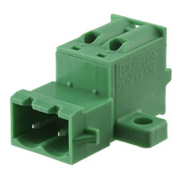 2 Position Terminal Block Plug, Male Pins 0.200" (5.08mm) 180° Free Hanging (In-Line)
