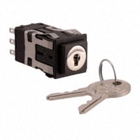 Keylock Switch 2 Position DPDT 3A (AC) 125 V AC DC Panel Mount, Snap-In