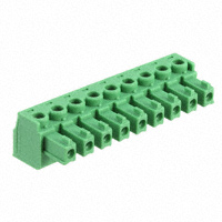 9 Positie Klemblok Stekker, stekkerdozen vrouwtje 0,200" (5,08mm) 180° Vrijhangend (in-lijn)