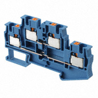 Terminal Block Connector 4 Position Feed Through Blue 10-24 AWG