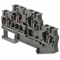 Terminal Block Connector 4 Position Feed Through Gray 10-28 AWG