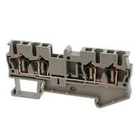 Terminal Block Connector 4 Position Feed Through Gray 12-28 AWG