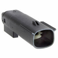 2 Rectangular Connectors - Housings Plug Black 0.138" (3.50mm)