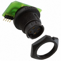 4 Position Circular Connector Receptacle, Female Sockets Circuit Board, Solder