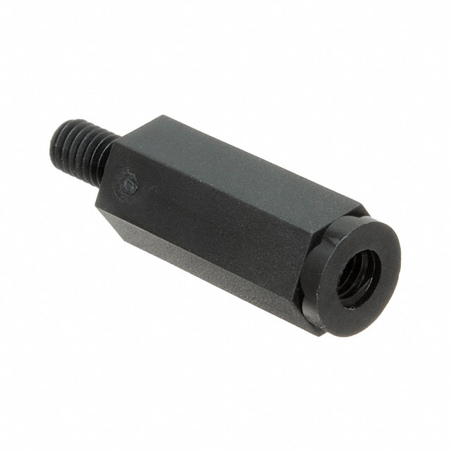 六角形隔離柱 螺紋型 M4 聚酰胺 0.787" (20.00mm) 黑色