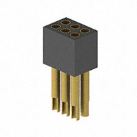 6 Position Receptacle Connector 0.050" (1.27mm) Through Hole Gold