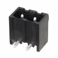 2 Position Terminal Block Header, Male Pins, Shrouded (4 Side) 0.197" (5.00mm) 90°, Right Angle Through Hole