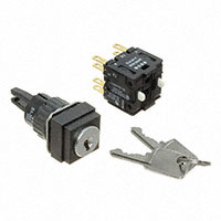 Keylock Switch 3 Position 4PST-2NO/2NC 5A (AC) 250 V AC DC Panel Mount