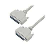 Assemblage de câbles D-Sub DB25 Gris, individuel (rond) 5,00pi (1,52m) Fiche, broche mâle à Fiche, broche mâle Blindé