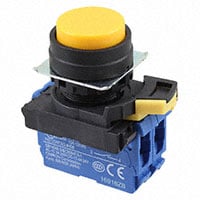 Pushbutton Switch DPST-NO Standard Panel Mount, Front