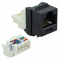 Insert Modular Jack 8p8c (RJ45, Ethernet) To IDC, Pressdown, Punchdown Block Black
