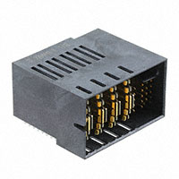 24 Connector Plug, Male Pins and Blades Board Edge, Through Hole, Right Angle Black Multi-Beam
