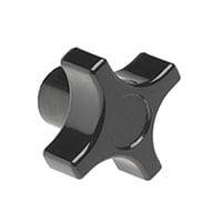 4 Arm Knob 1/4"-20 Shaft with No Indicator Phenolic Black