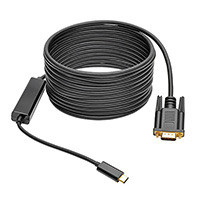 Cable Assembly USB C Male Plug to D-Sub 15 pos Female, High Density (HD) 16.01' (4.88m)