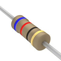 62 Ohms ±5% 0.25W, 1/4W Through Hole Resistor Axial Carbon Film