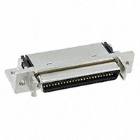 50 Position Receptacle Connector Miniature High Density (HD) Panel Mount, Through Hole, Right Angle Solder