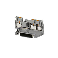 Terminal Block Connector 3 Position Feed Through Gray 12-26 AWG