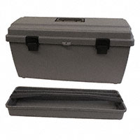 Caja Plástico, resina de copolímero Gris Puerta articulada, tapa 23.000" L x 10.500" A (584.20mm x 266.70mm) X 11.374" (288.90mm)