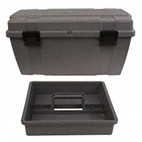 Box Plastic, Copolymer Resin Gray Hinged Door, Lid 27.500" L x 14.146" W (698.50mm x 359.30mm) X 14.000" (355.60mm)