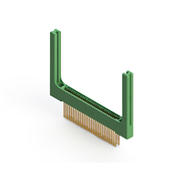 58 Position Female Connector Non Specified - Dual Edge Gold 0.100" (2.54mm) Green