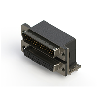 25, 25 Position D-Sub - Stacked Plug, Male Pins; Receptacle, Female Sockets Connector