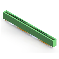 100 Position Female Connector Non Specified - Dual Edge Gold 0.100" (2.54mm) Green