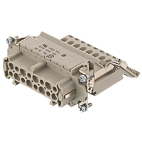 Female Insert Gray 16+Ground Position Terminal Block, Straight - Push In