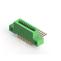 18 Position Female Connector Non Specified - Dual Edge Gold 0.100" (2.54mm) Green