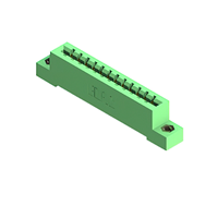 12 Position Female Connector Non Specified - Single Edge Gold 0.156" (3.96mm) Green