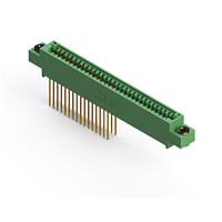 32 Position Female Connector Non Specified - Dual Edge Gold 0.100" (2.54mm) Green