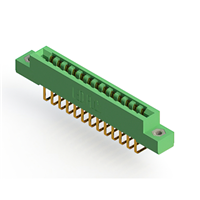 13 positionen Buchse Steckverbinder Nicht angegeben - Einzelkante Gold 0,156" (3,96mm) Grün