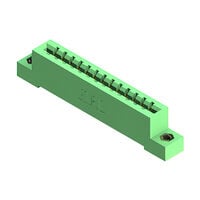 13 Position Female Connector Non Specified - Single Edge Gold 0.156" (3.96mm) Green